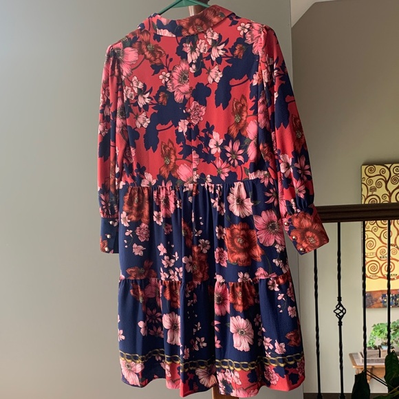 Vince Camuto Petite Floral Popover Shirtdress size 4P - Picture 3 of 13